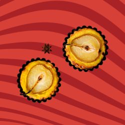 Cukormentes körtés-vaníliakrémes tarte